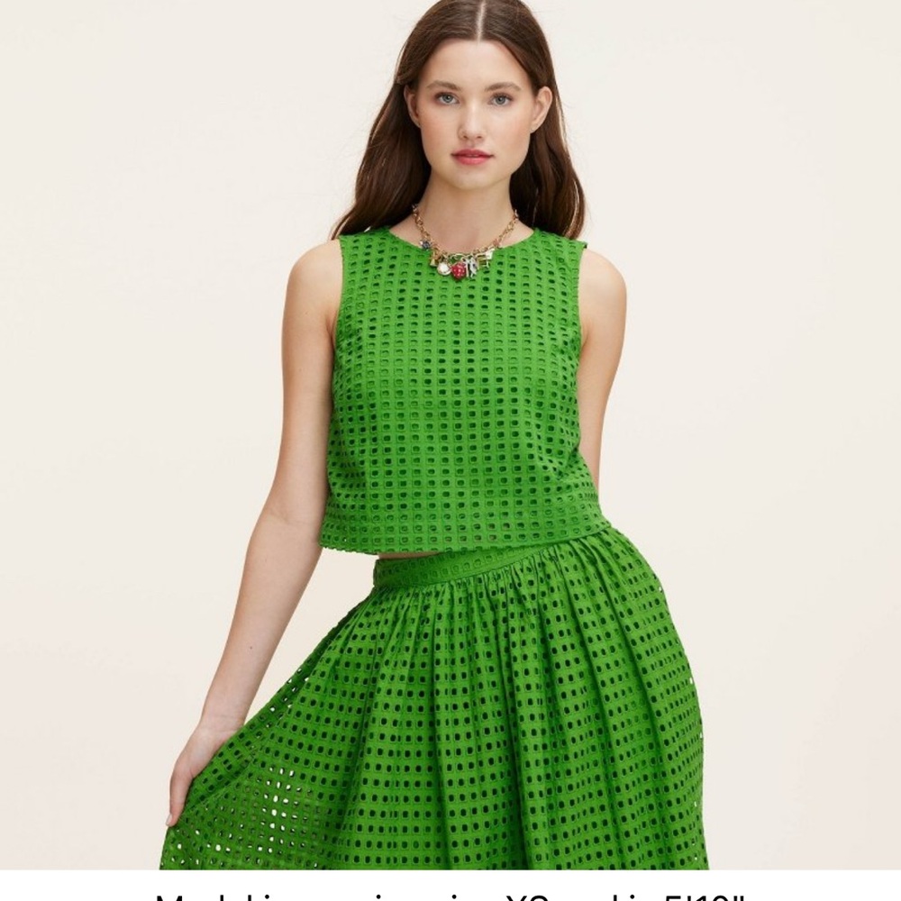 KATE SPADE X TARGET - Green Eyelet Skirt and Shirt NWT